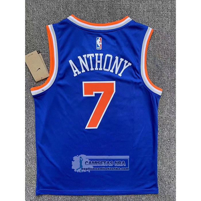 Camiseta Nino New York Knicks Carmelo Anthony NO 7 Icon Azul